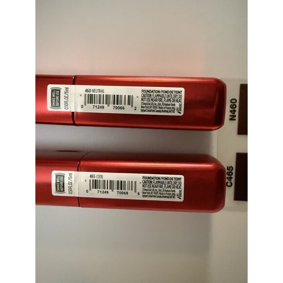 L’Oreal Skin Ink Longwear 2-in-1 Foundation Concealer Makeup, C465 & N460 - Picture 2 of 3